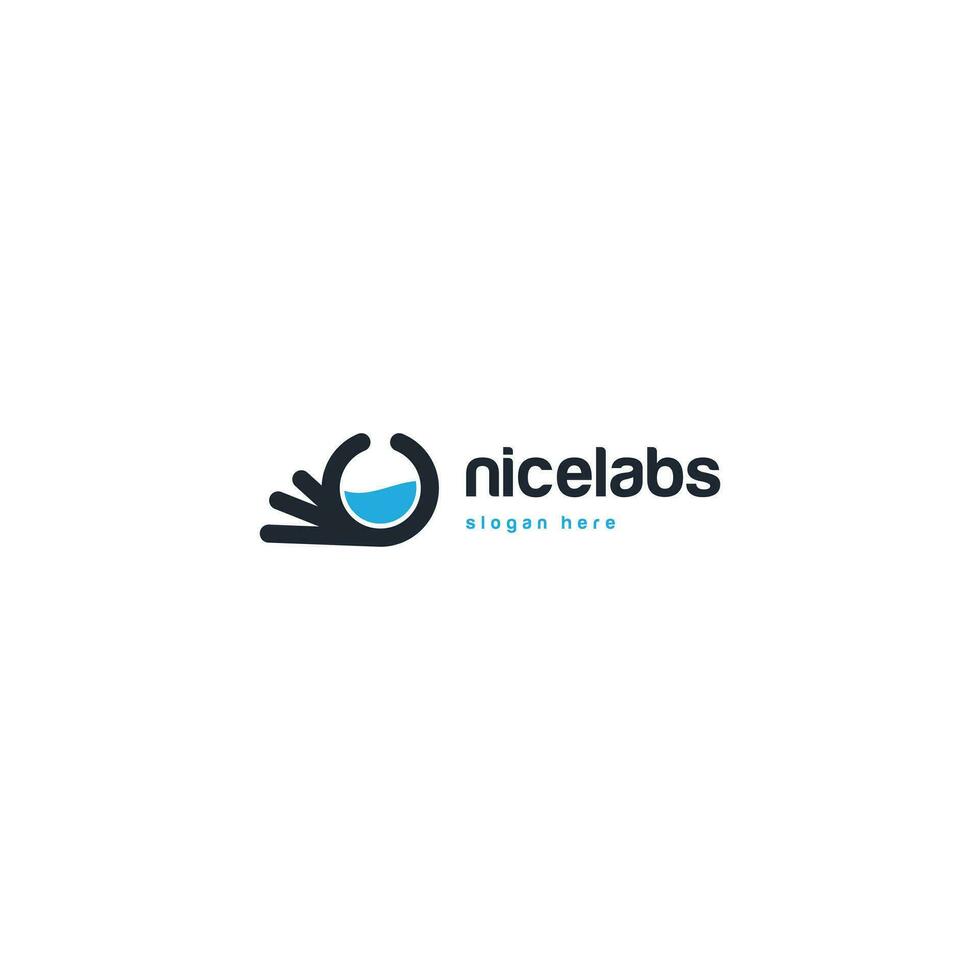 nice laboratory logo design on isolated background vector