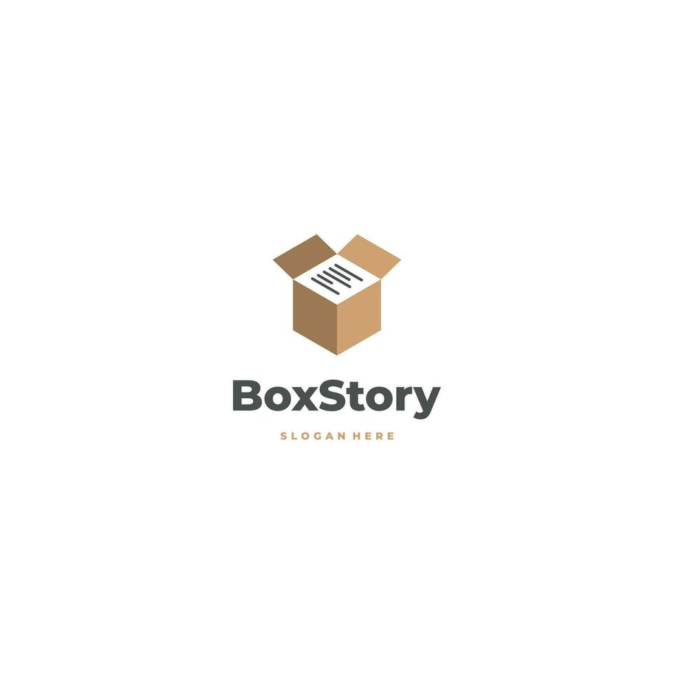 story box logo design on isolated background vector