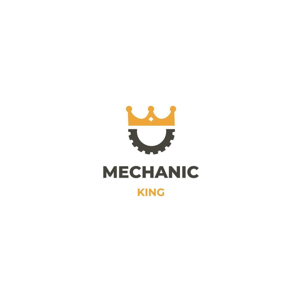 mechanic king logo design modern concept vector