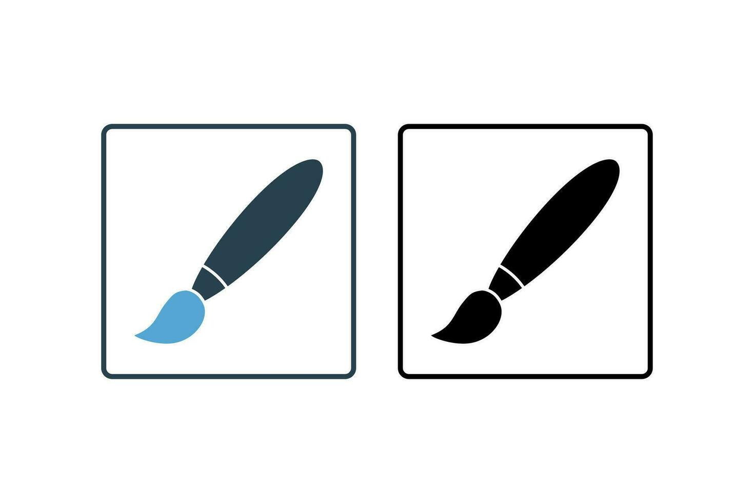 Paint brush icon. icon related to A classic symbol of painting and creativity. solid icon style. Simple vector design editable