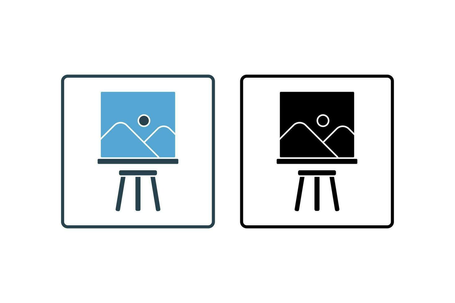 Canvas board icon. icon related to painting. Painting surface. solid icon style. Simple vector design editable