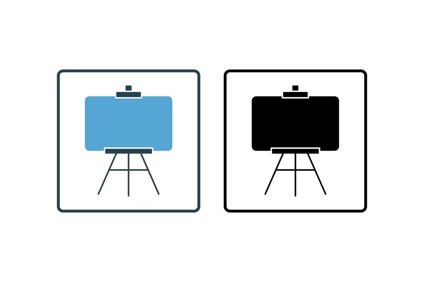 Easel icon. icon related to painting. stand used to hold the canvas. line icon style. Simple vector design editable