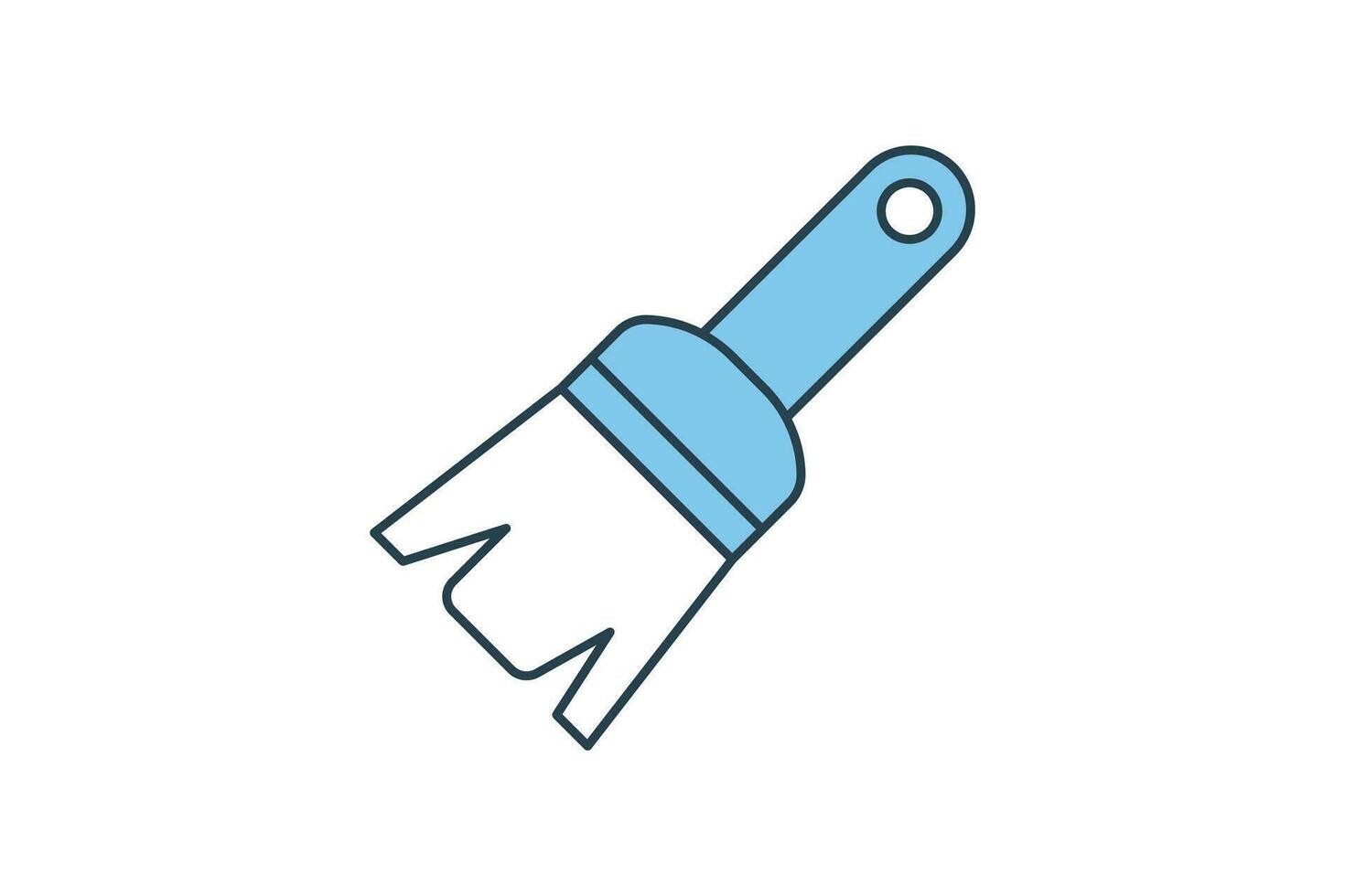 Paint brush icon. icon related to A classic symbol of painting and creativity. flat line icon style. Simple vector design editable