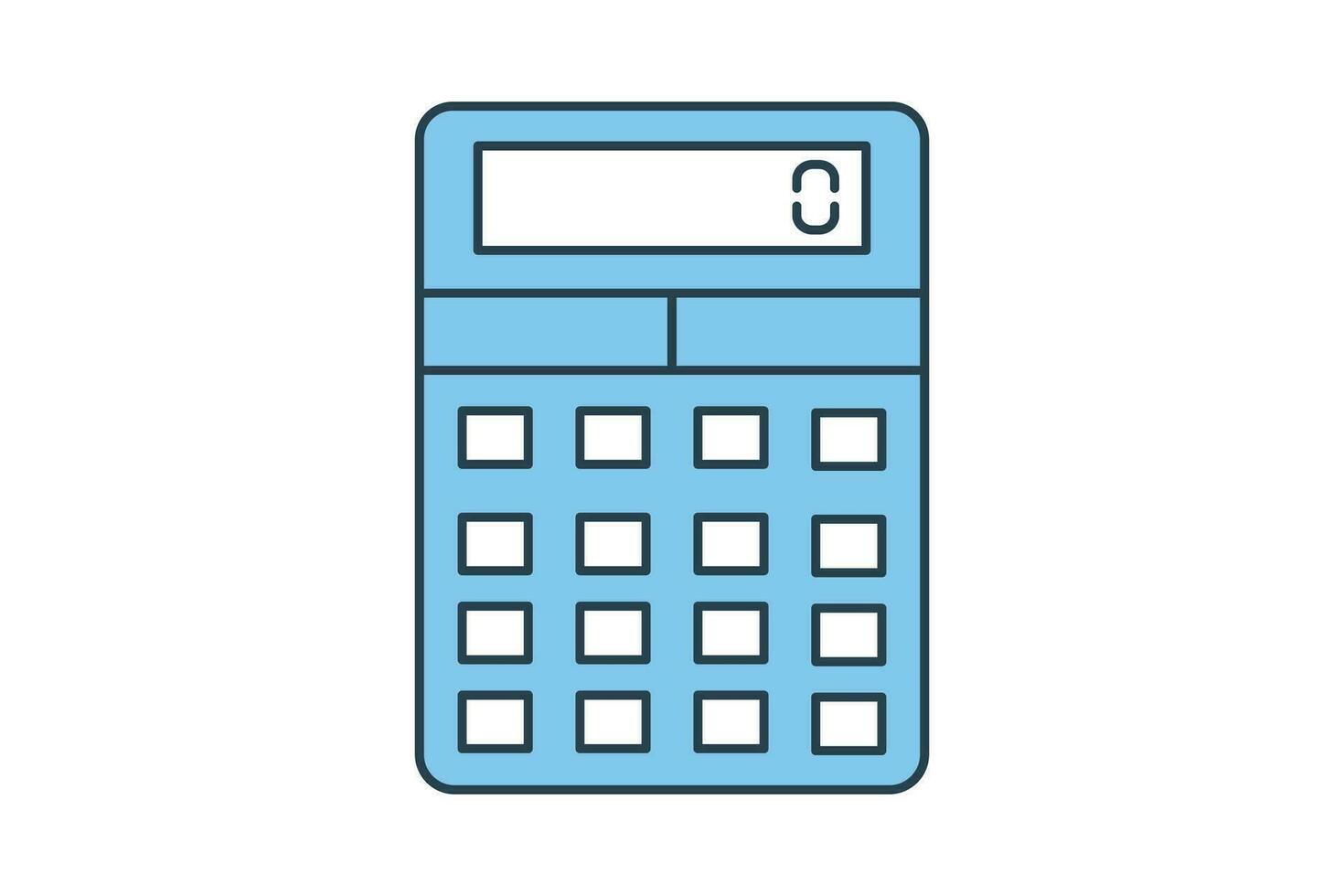 calculadora icono. icono relacionado a papelería. plano línea icono estilo. sencillo vector diseño editable