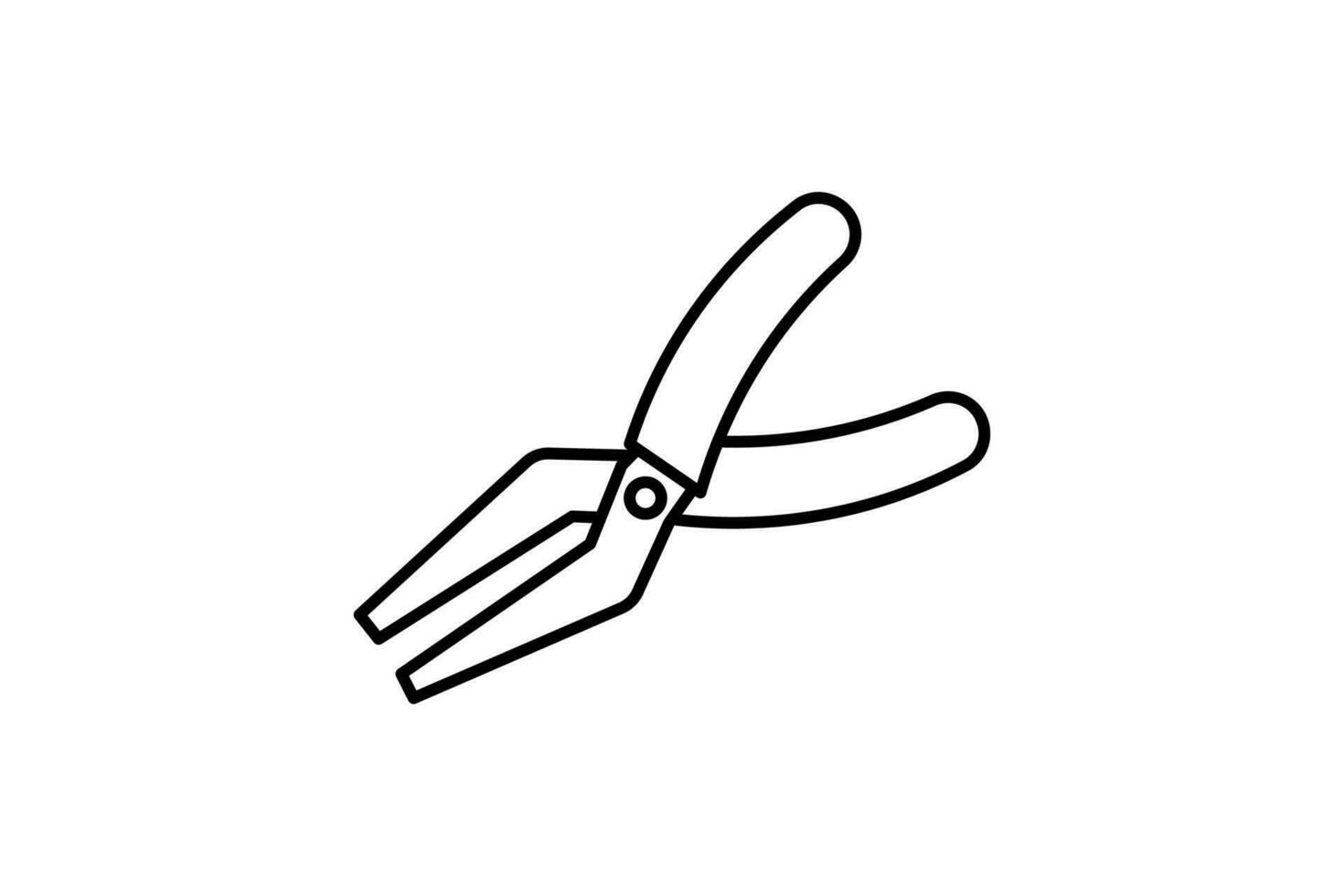 Pliers Icon. Icon related to gripping, cutting, crafting, applications, user interfaces. line icon style. Simple vector design editable