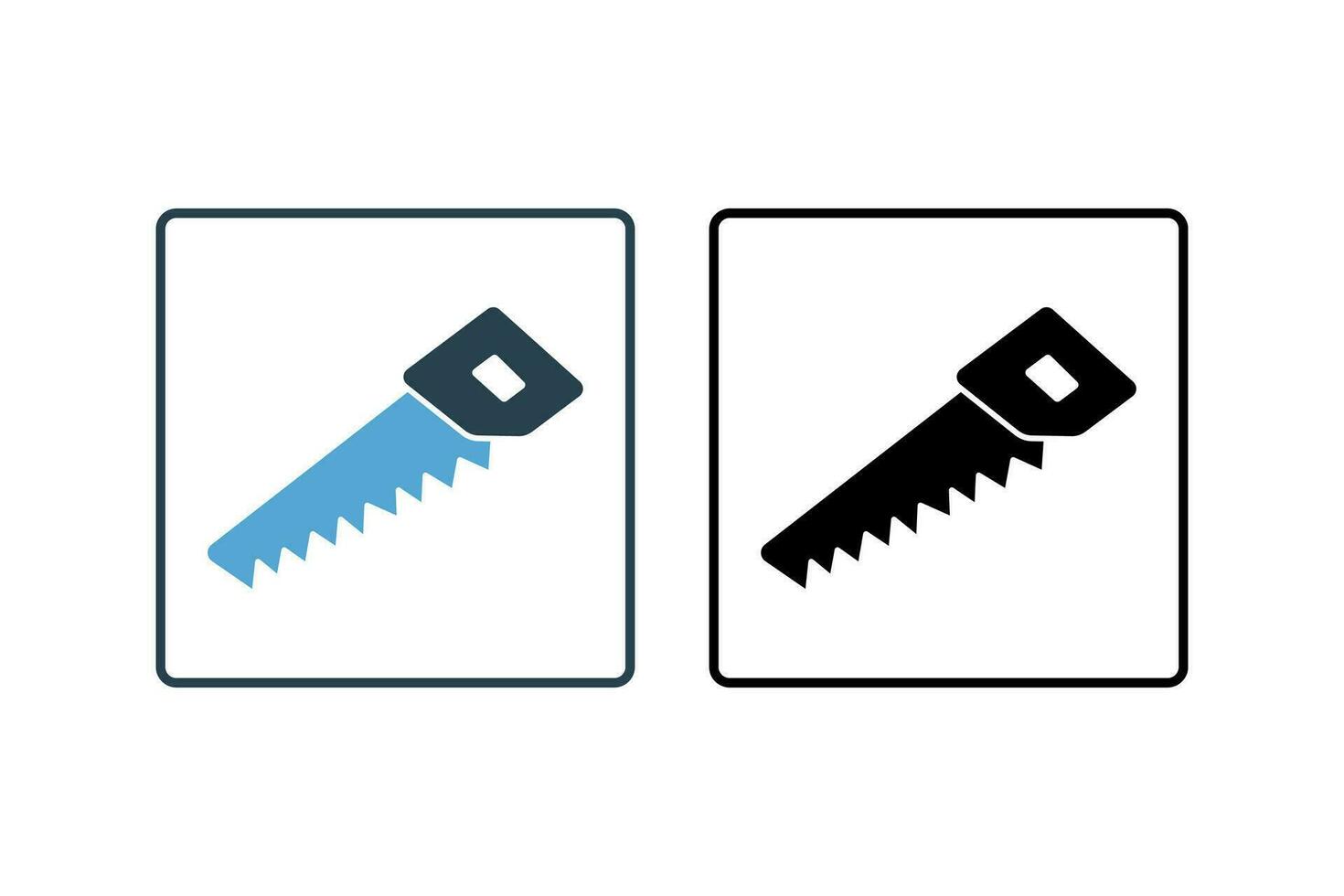 Saw Icon. Icon related to carpentry, construction,  projects, applications, and user interfaces. solid icon style. Simple vector design editable
