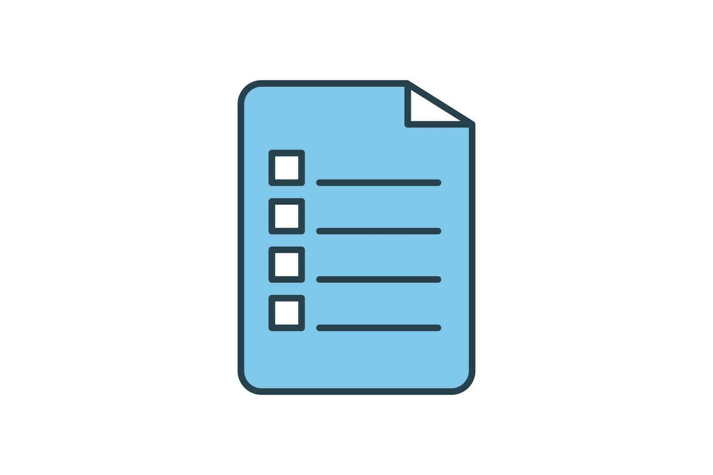 Survey Form Icon. Icon related to survey. flat line icon style. Simple vector design editable