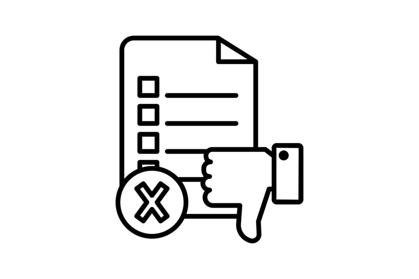 Disapproval Icon. Icon related to survey. line icon style. Simple vector design editable