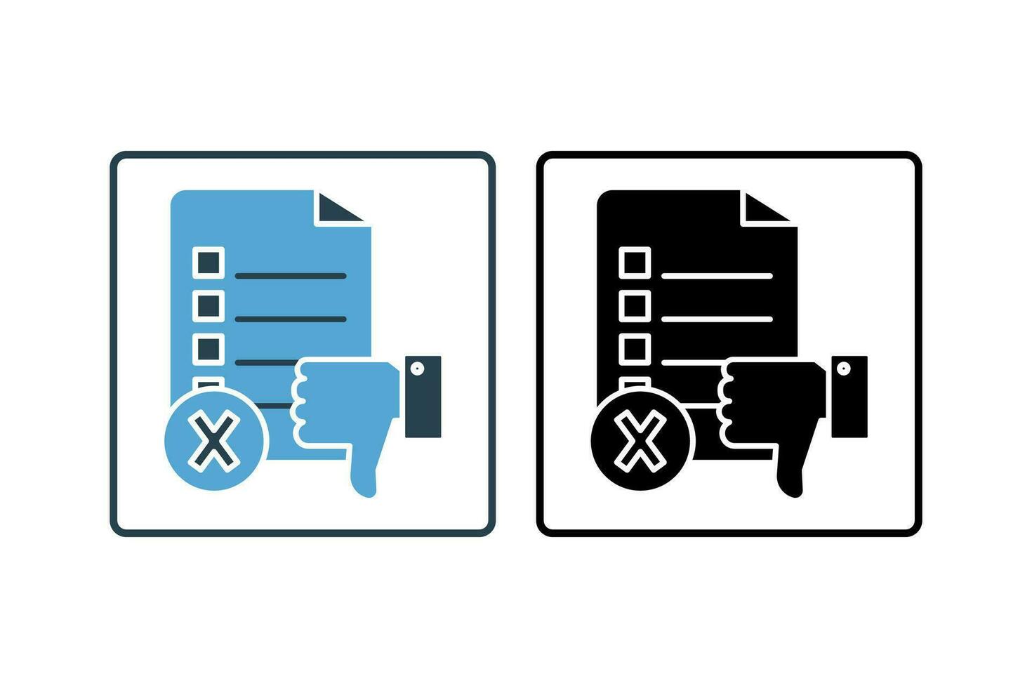 Disapproval Icon. Icon related to survey. solid icon style. Simple vector design editable