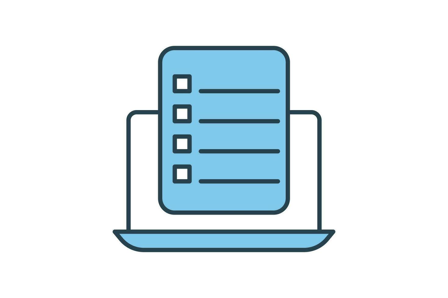 Online Survey Icon. Icon related to survey. flat line icon style. Simple vector design editable