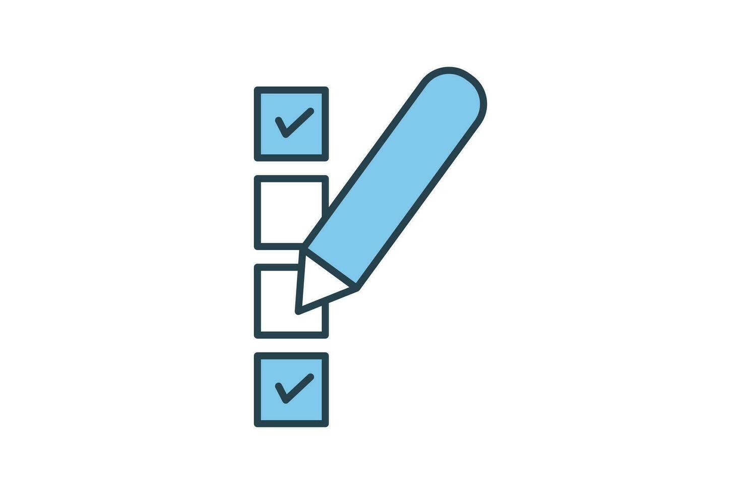 Voting Icon. Icon related to survey. flat line icon style. Simple vector design editable