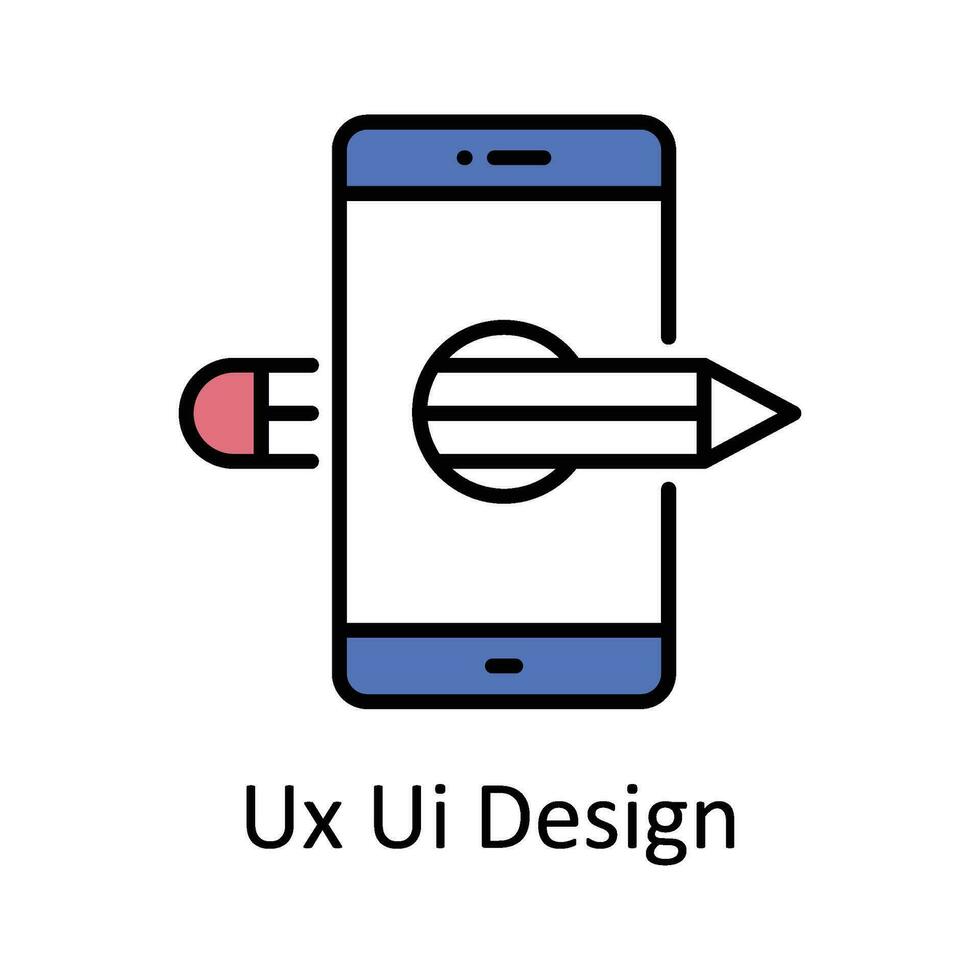 Ux Ui Design Filled outline Icon Design illustration. Art and Crafts Symbol on White background EPS 10 File vector