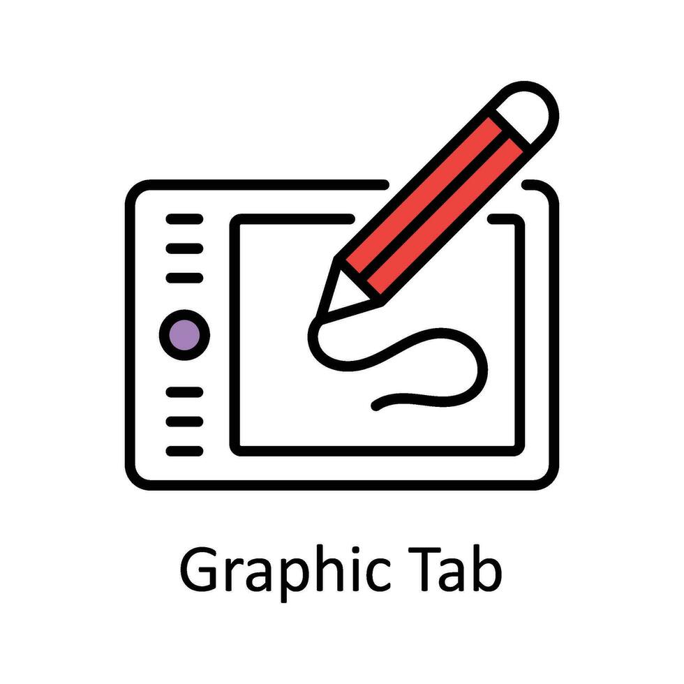 Graphic Tab Filled outline Icon Design illustration. Art and Crafts Symbol on White background EPS 10 File vector