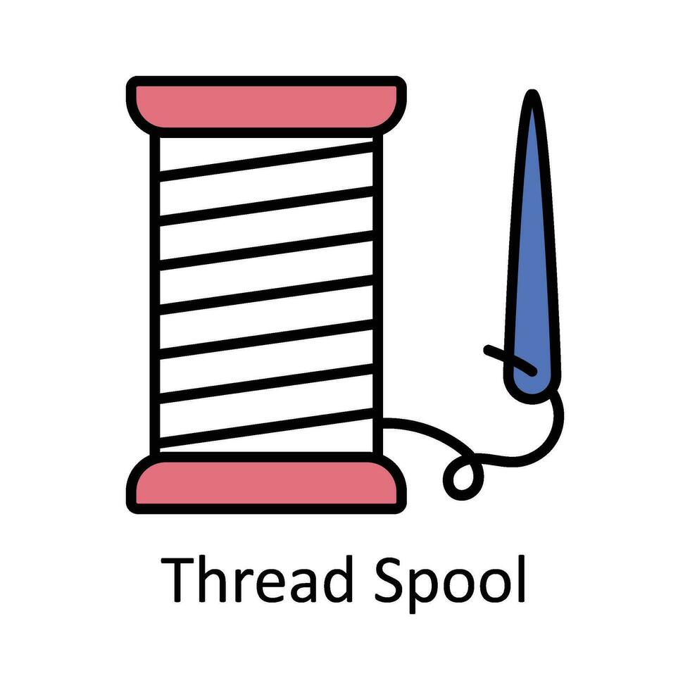 Thread Spool Filled outline Icon Design illustration. Art and Crafts Symbol on White background EPS 10 File vector