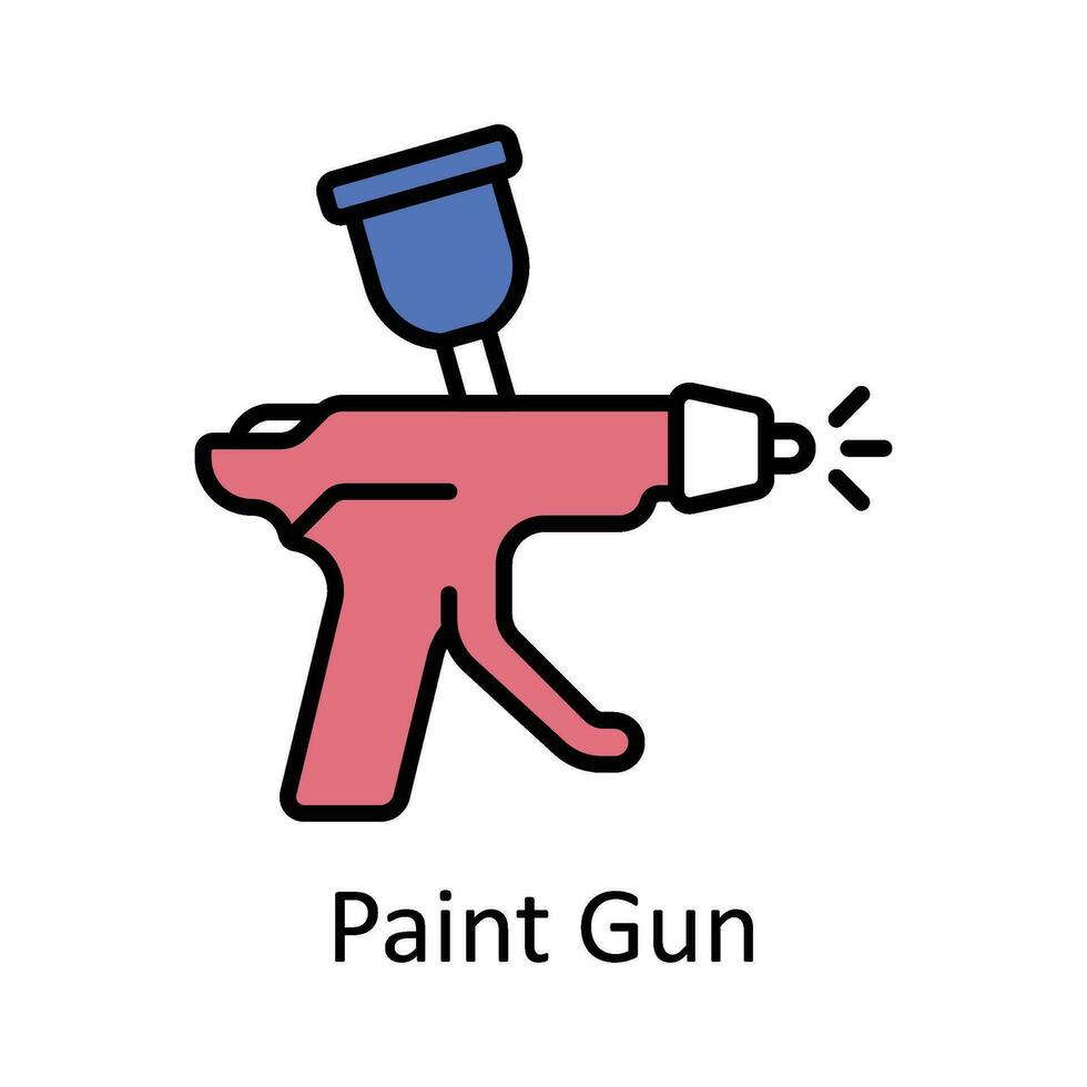 pintar pistola lleno contorno icono diseño ilustración. Arte y artesanía símbolo en blanco antecedentes eps 10 archivo vector