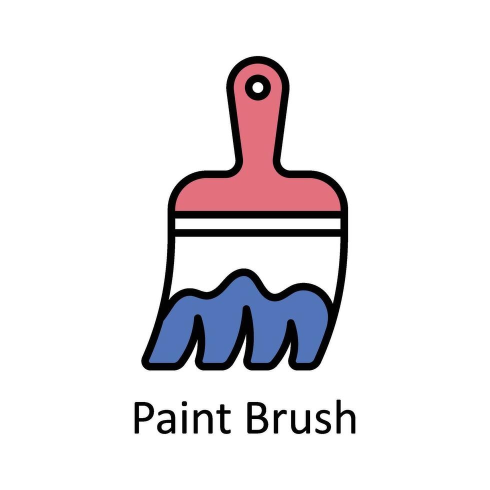 Paint Brush Filled outline Icon Design illustration. Art and Crafts Symbol on White background EPS 10 File vector