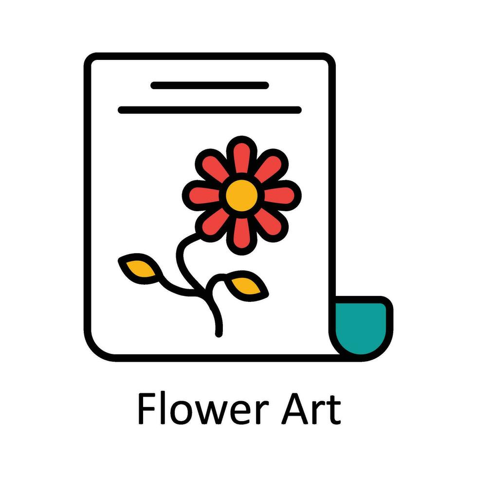 flor Arte lleno contorno icono diseño ilustración. Arte y artesanía símbolo en blanco antecedentes eps 10 archivo vector