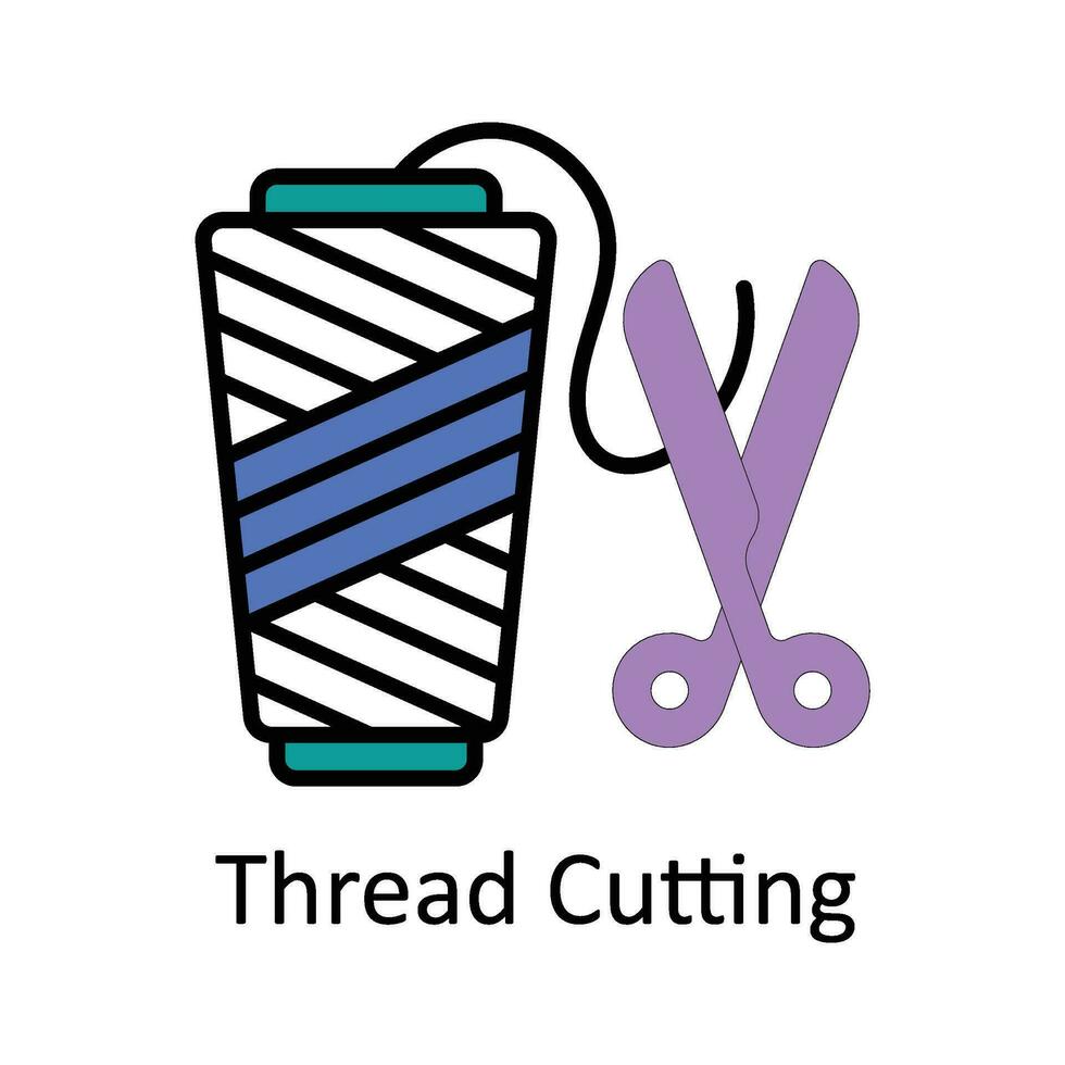 Thread Cutting Filled outline Icon Design illustration. Art and Crafts Symbol on White background EPS 10 File vector