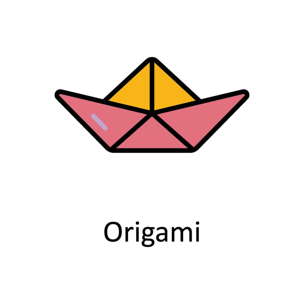 origami lleno contorno icono diseño ilustración. Arte y artesanía símbolo en blanco antecedentes eps 10 archivo vector