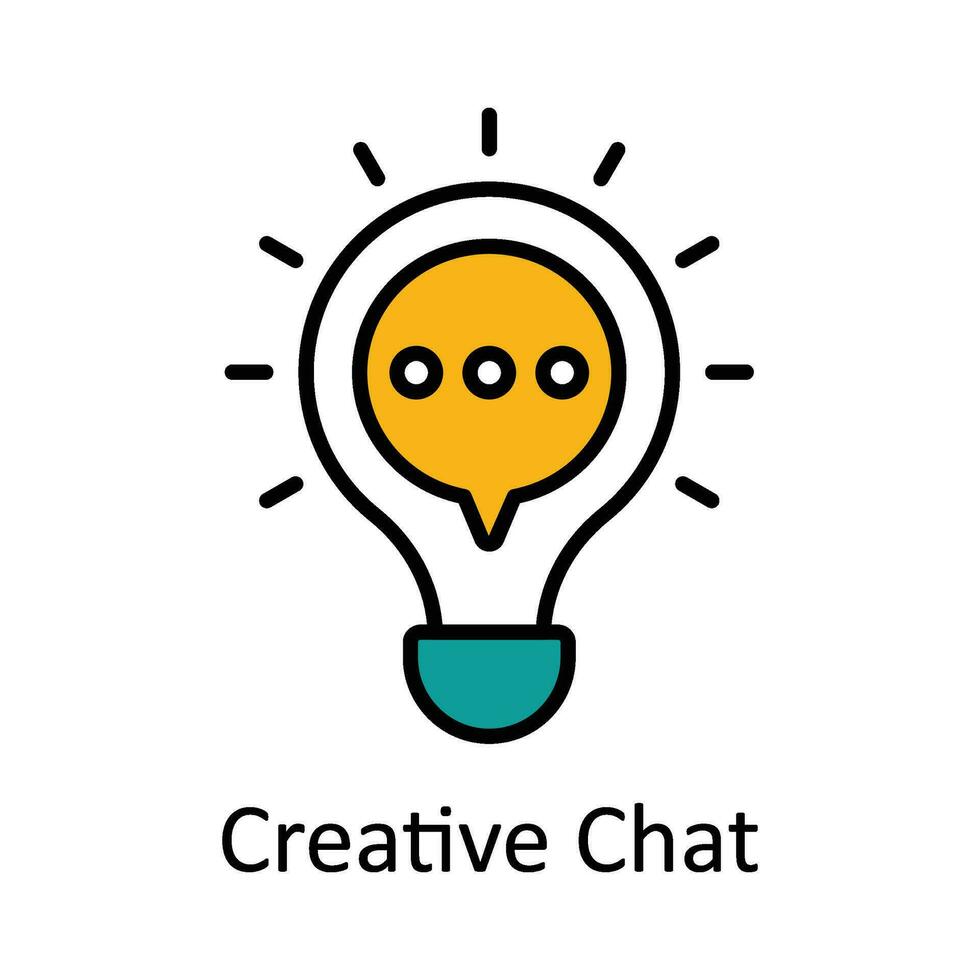 Creative Chat Filled outline Icon Design illustration. Art and Crafts Symbol on White background EPS 10 File vector