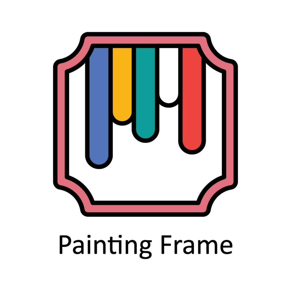 Painting Frame Filled outline Icon Design illustration. Art and Crafts Symbol on White background EPS 10 File vector