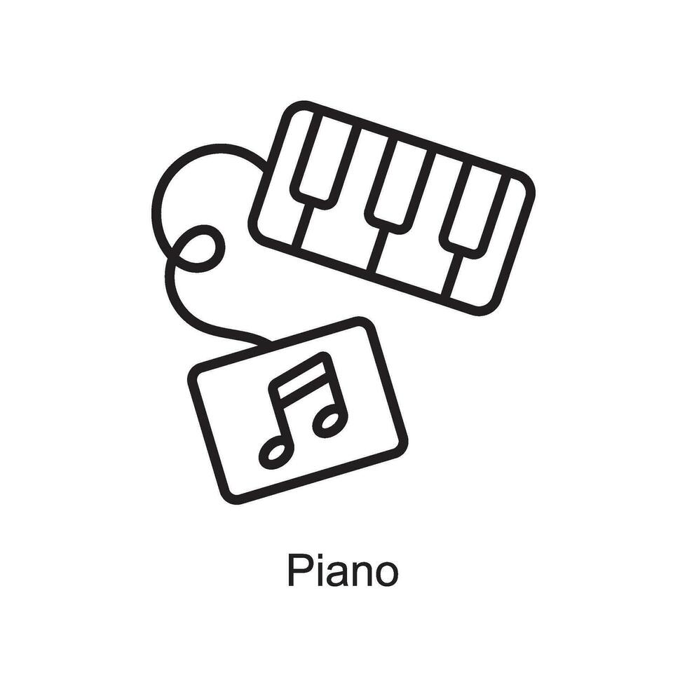 Piano vector outline Icon Design illustration. Art and Crafts Symbol on White background EPS 10 File