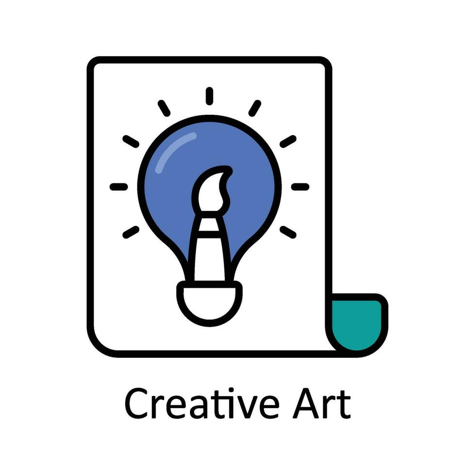 creativo Arte lleno contorno icono diseño ilustración. Arte y artesanía símbolo en blanco antecedentes eps 10 archivo vector