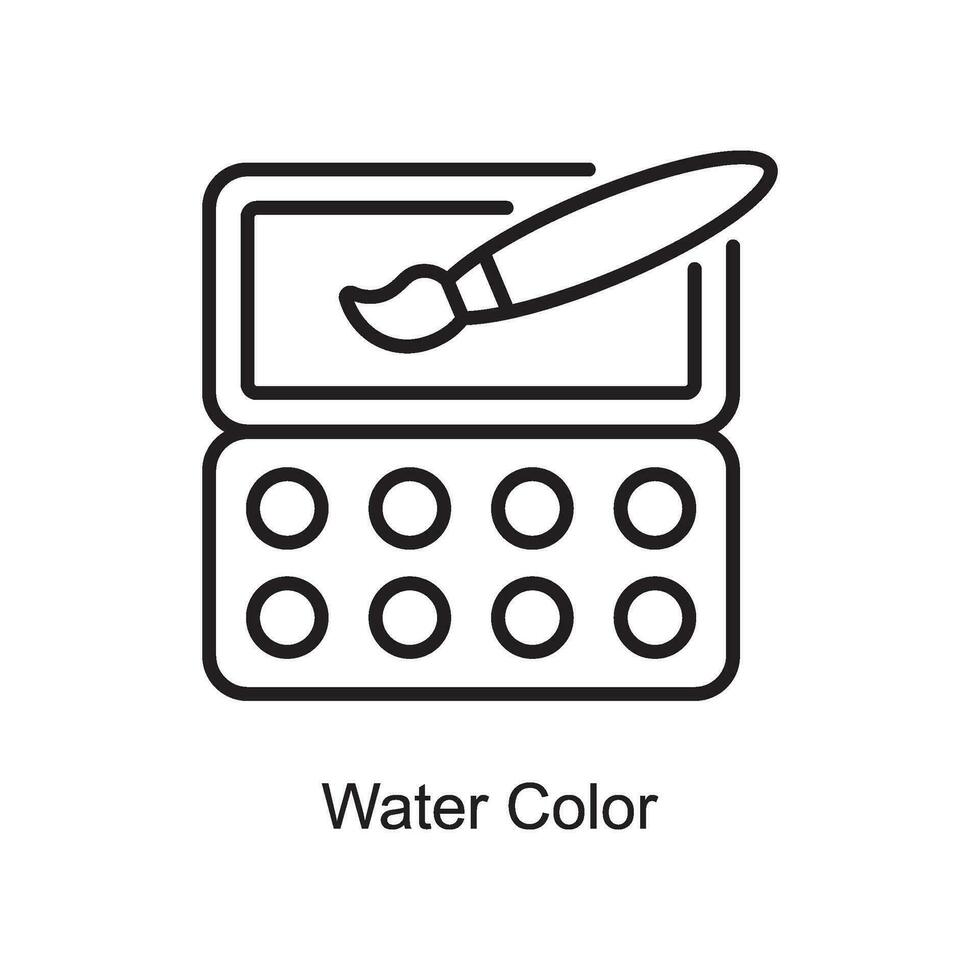 Water Color vector outline Icon Design illustration. Art and Crafts Symbol on White background EPS 10 File