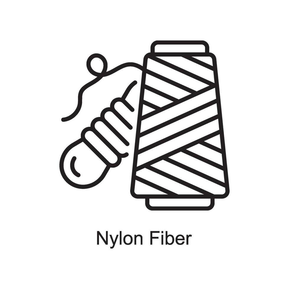 Nylon Fiber vector outline Icon Design illustration. Art and Crafts Symbol on White background EPS 10 File