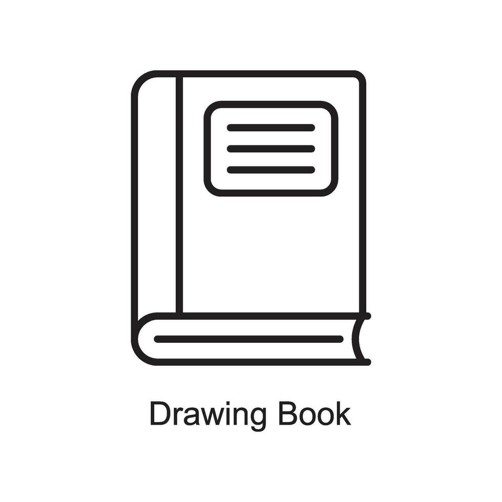 dibujo libro vector contorno icono diseño ilustración. Arte y artesanía símbolo en blanco antecedentes eps 10 archivo