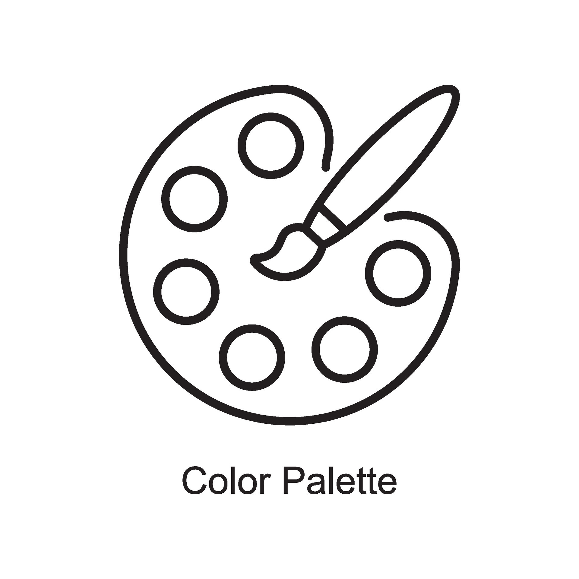 Color Palette vector outline Icon Design illustration. Art and Crafts