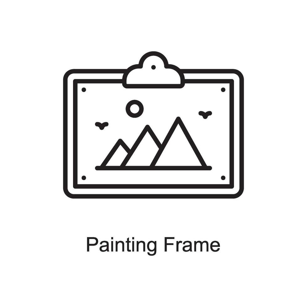 Painting Frame vector outline Icon Design illustration. Art and Crafts Symbol on White background EPS 10 File