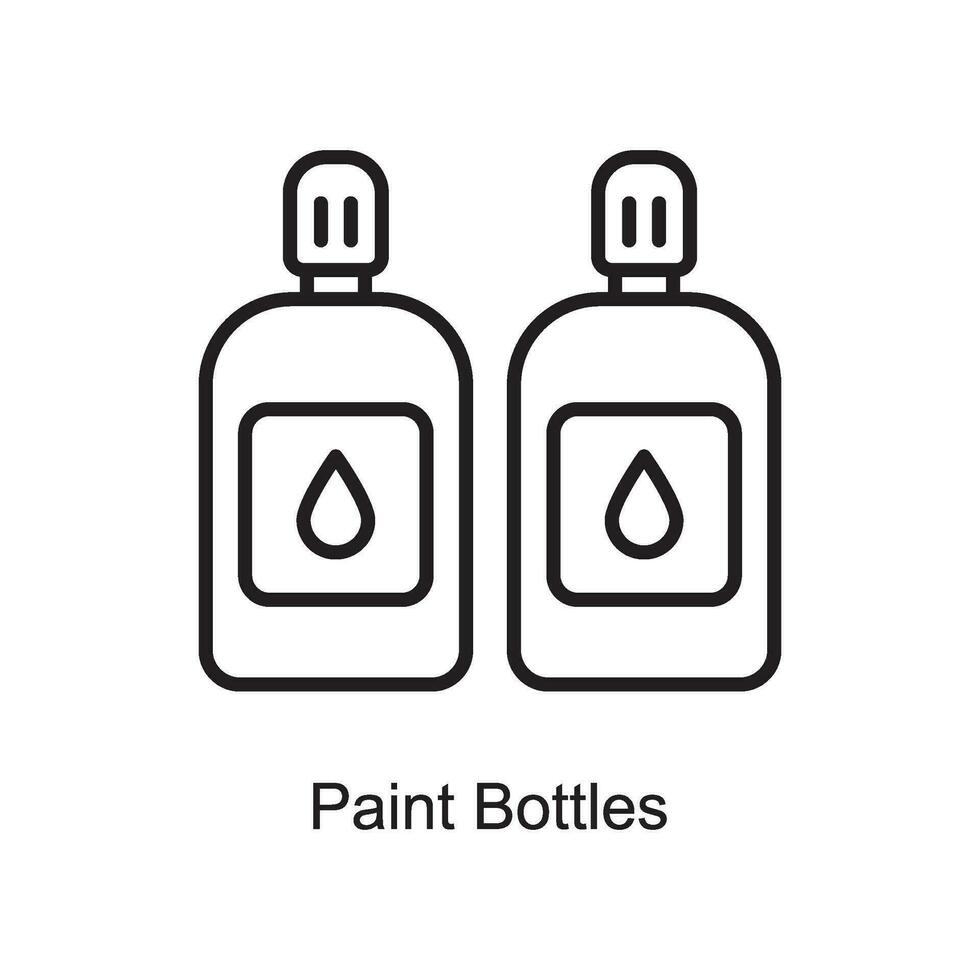Paint Bottles vector outline Icon Design illustration. Art and Crafts Symbol on White background EPS 10 File