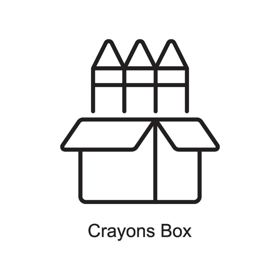 Crayons Box vector outline Icon Design illustration. Art and Crafts Symbol on White background EPS 10 File