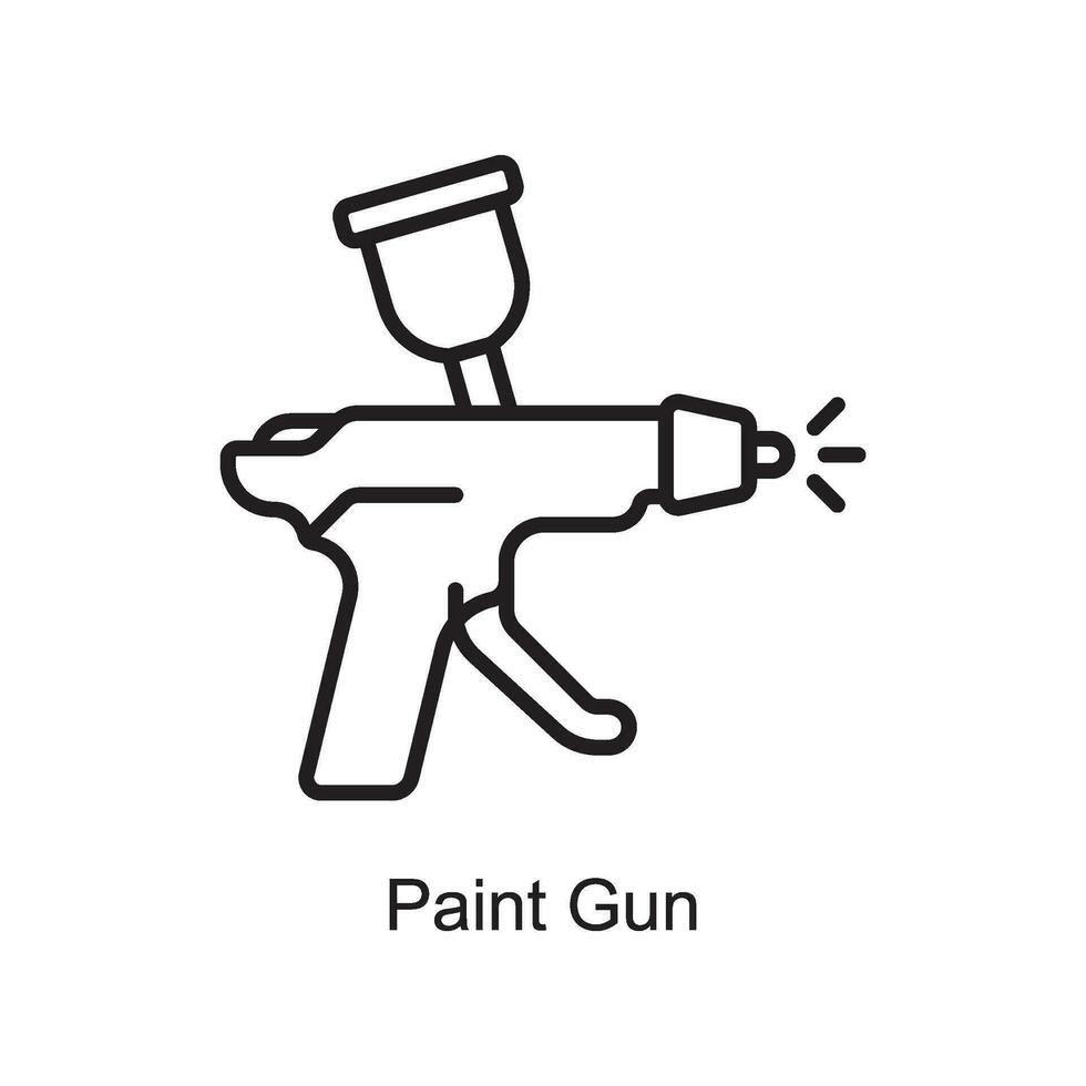 pintar pistola vector contorno icono diseño ilustración. Arte y artesanía símbolo en blanco antecedentes eps 10 archivo