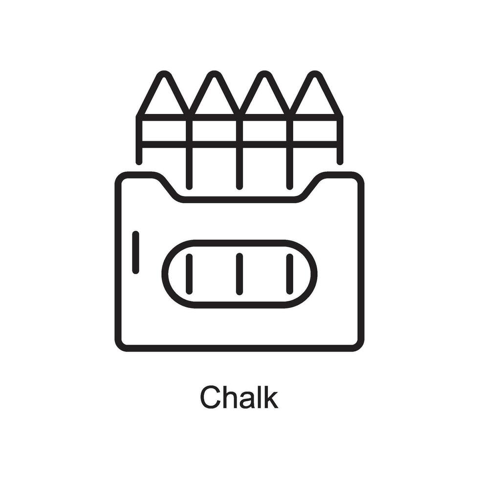 Chalk vector outline Icon Design illustration. Art and Crafts Symbol on White background EPS 10 File
