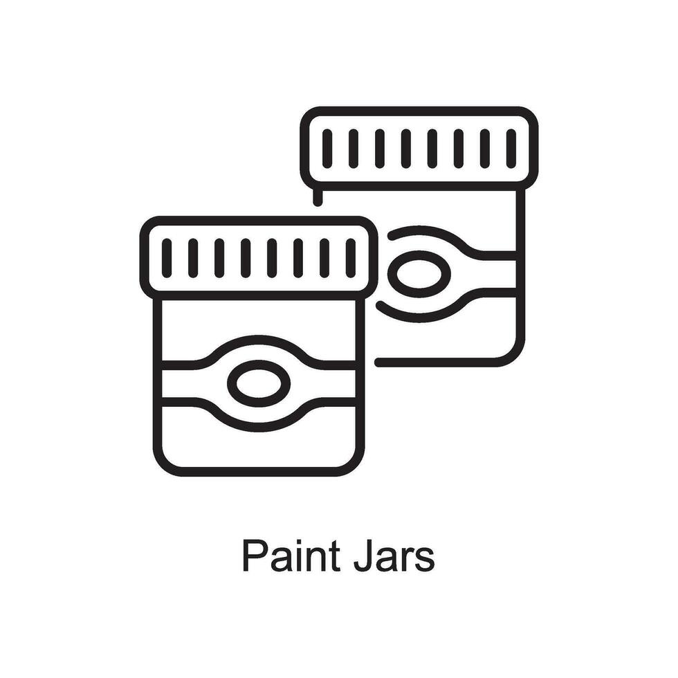 Paint Jars vector outline Icon Design illustration. Art and Crafts Symbol on White background EPS 10 File