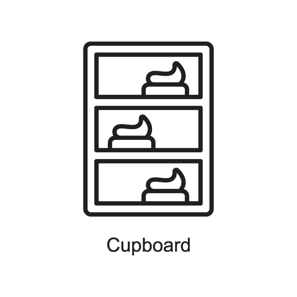 Cupboard vector outline Icon Design illustration. Art and Crafts Symbol on White background EPS 10 File