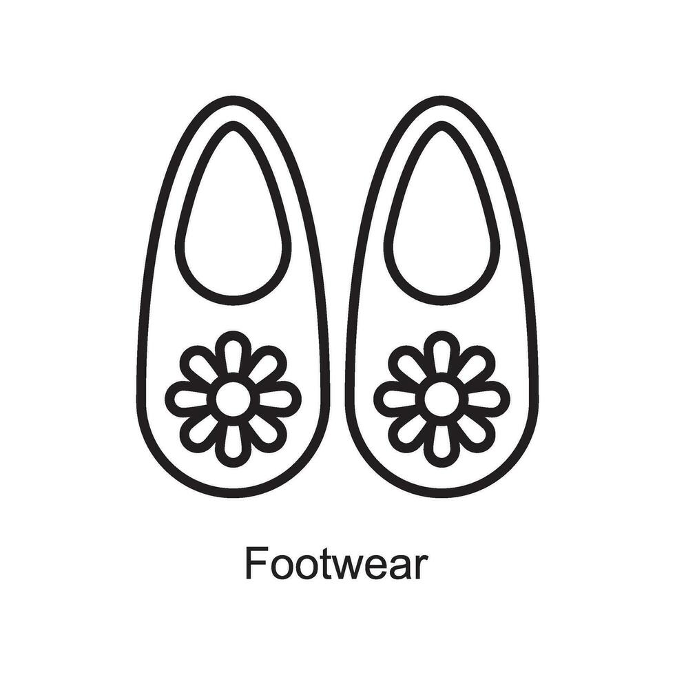 Footwear vector outline Icon Design illustration. Art and Crafts Symbol on White background EPS 10 File