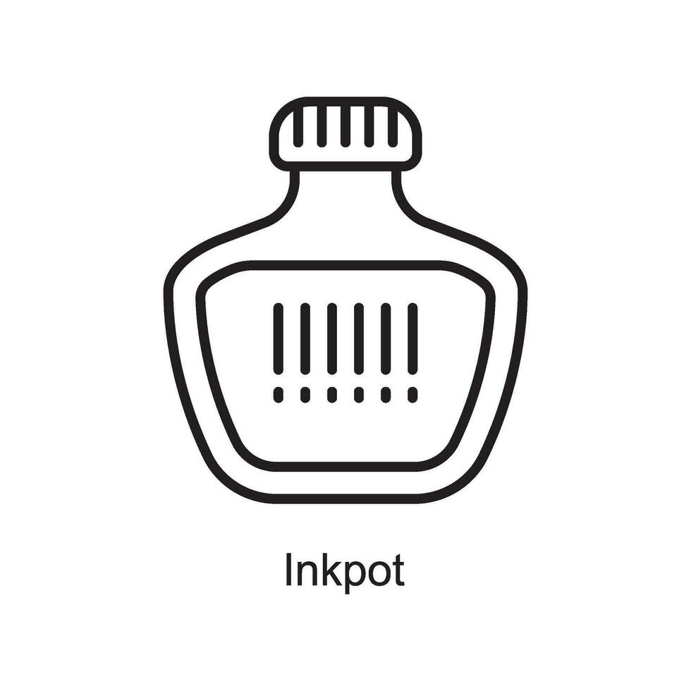 Inkpot vector outline Icon Design illustration. Art and Crafts Symbol on White background EPS 10