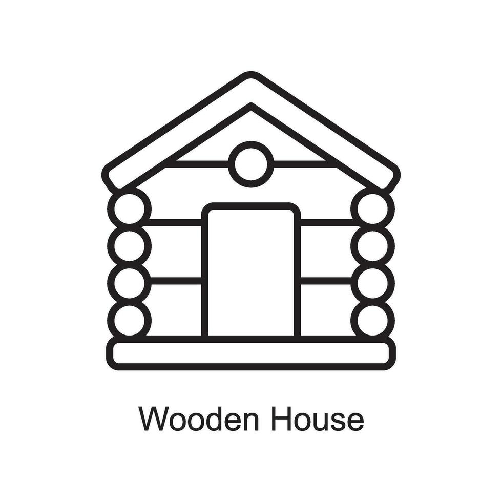 Wooden House vector outline Icon Design illustration. Art and Crafts Symbol on White background EPS 10 File