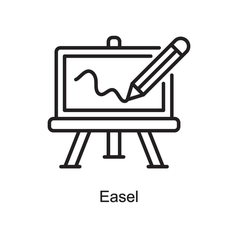 Easel vector outline Icon Design illustration. Art and Crafts Symbol on White background EPS 10 File