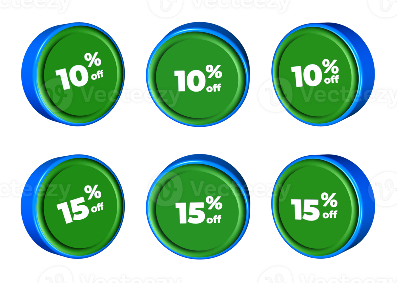 3D bundle of sale discount percentage  blue green color png