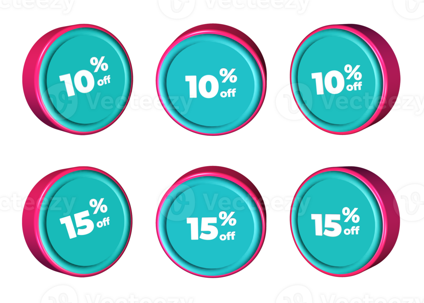 3D bundle of sale discount percentage red tosca color png