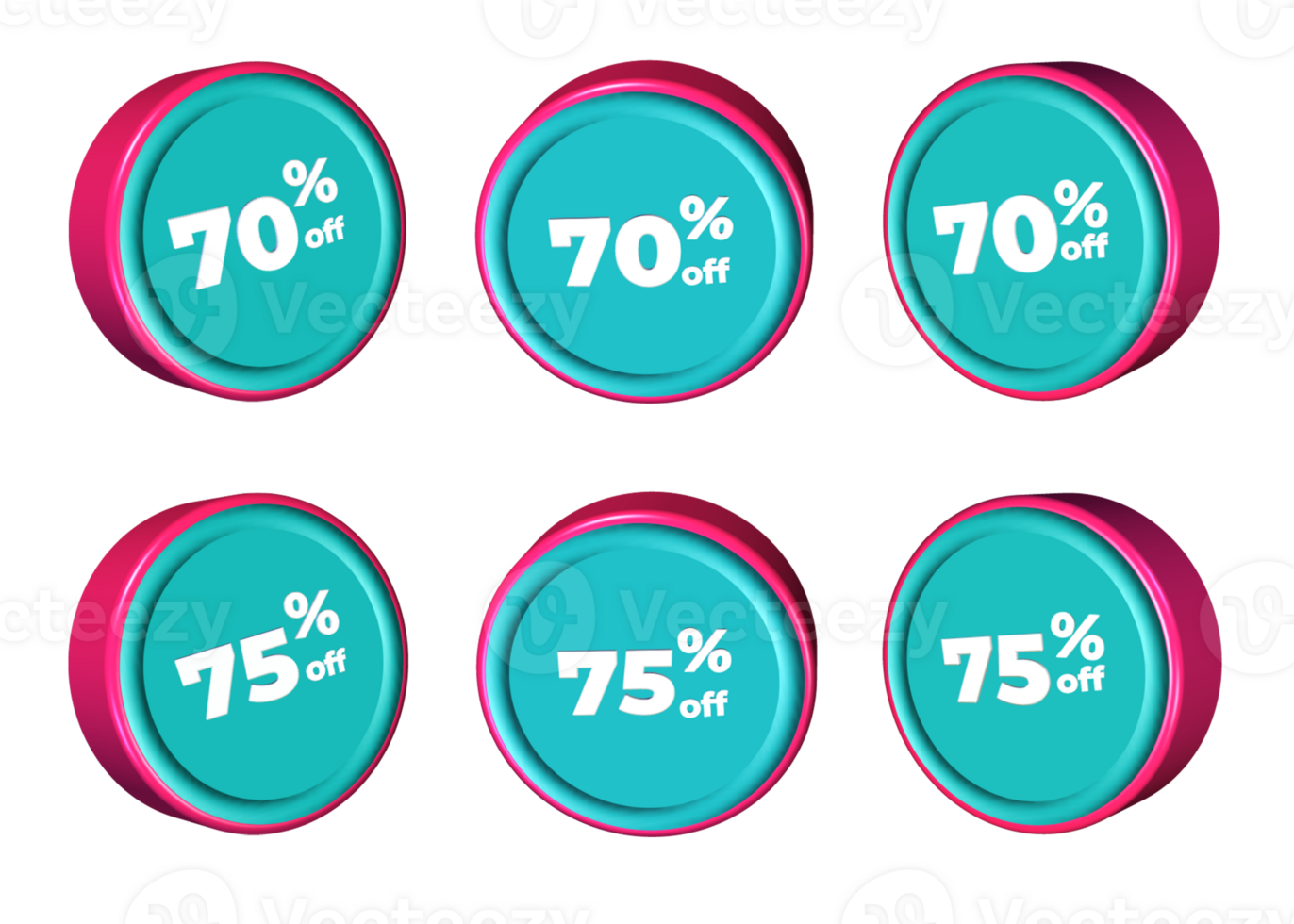 3D bundle of sale discount percentage red tosca color png