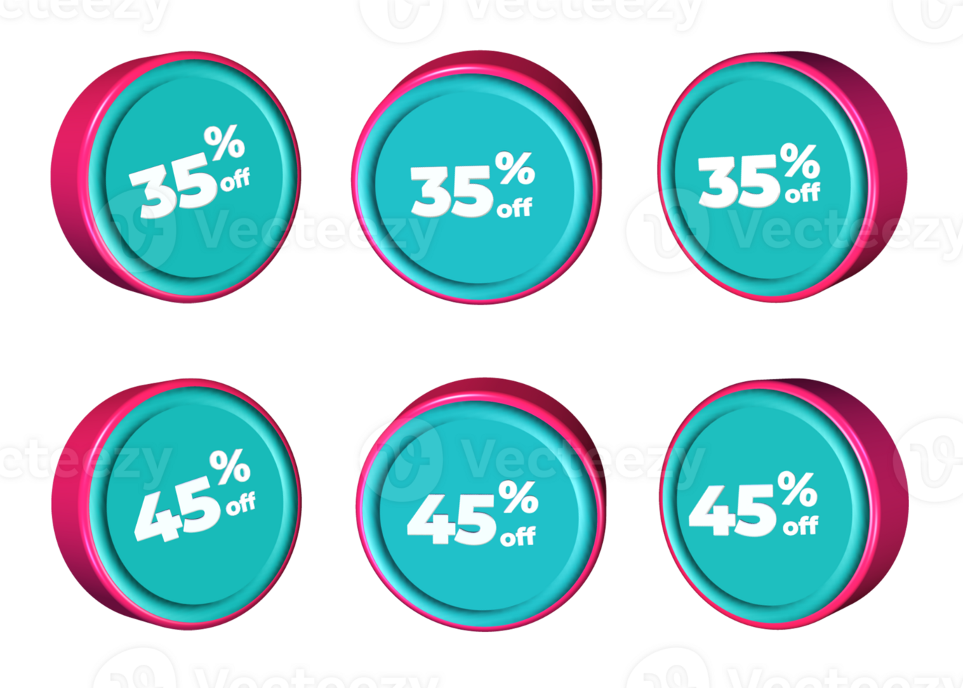 3D bundle of sale discount percentage red tosca color png