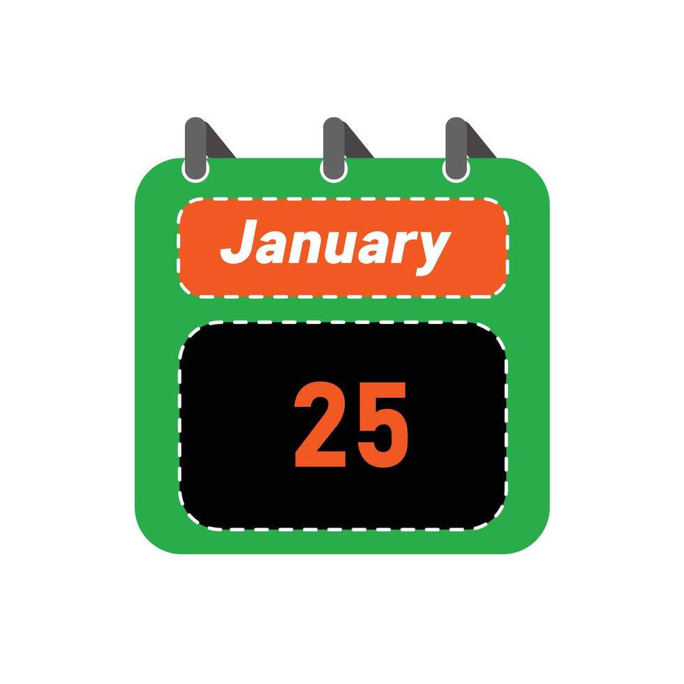 January 25 daily Calendar Icon 26823491 Vector Art at Vecteezy