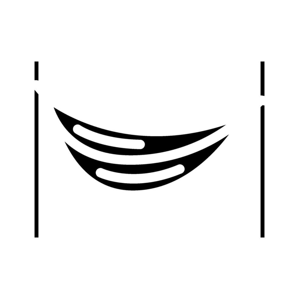 camping hammock glamping glyph icon vector illustration