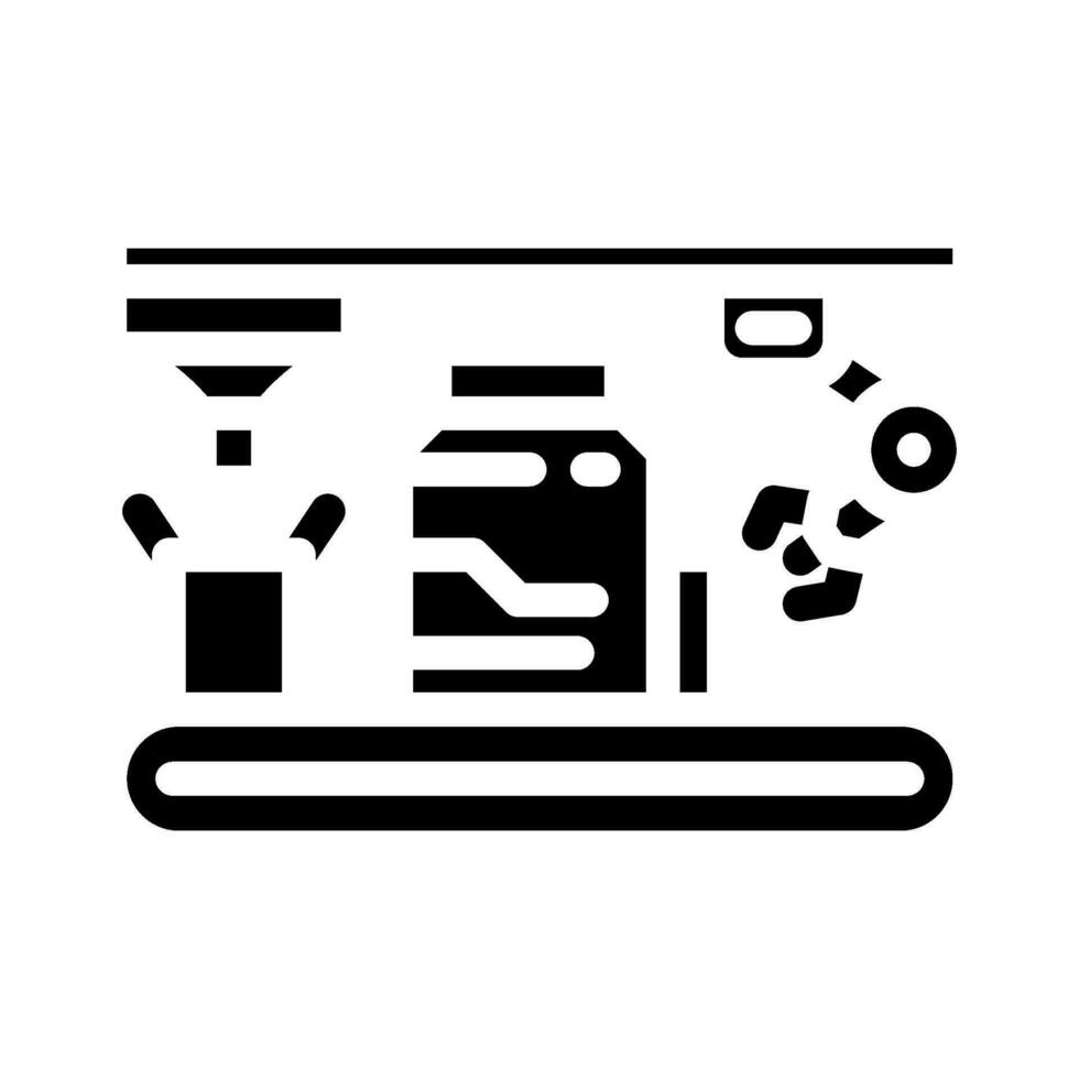 assembly line manufacturing engineer glyph icon vector illustration