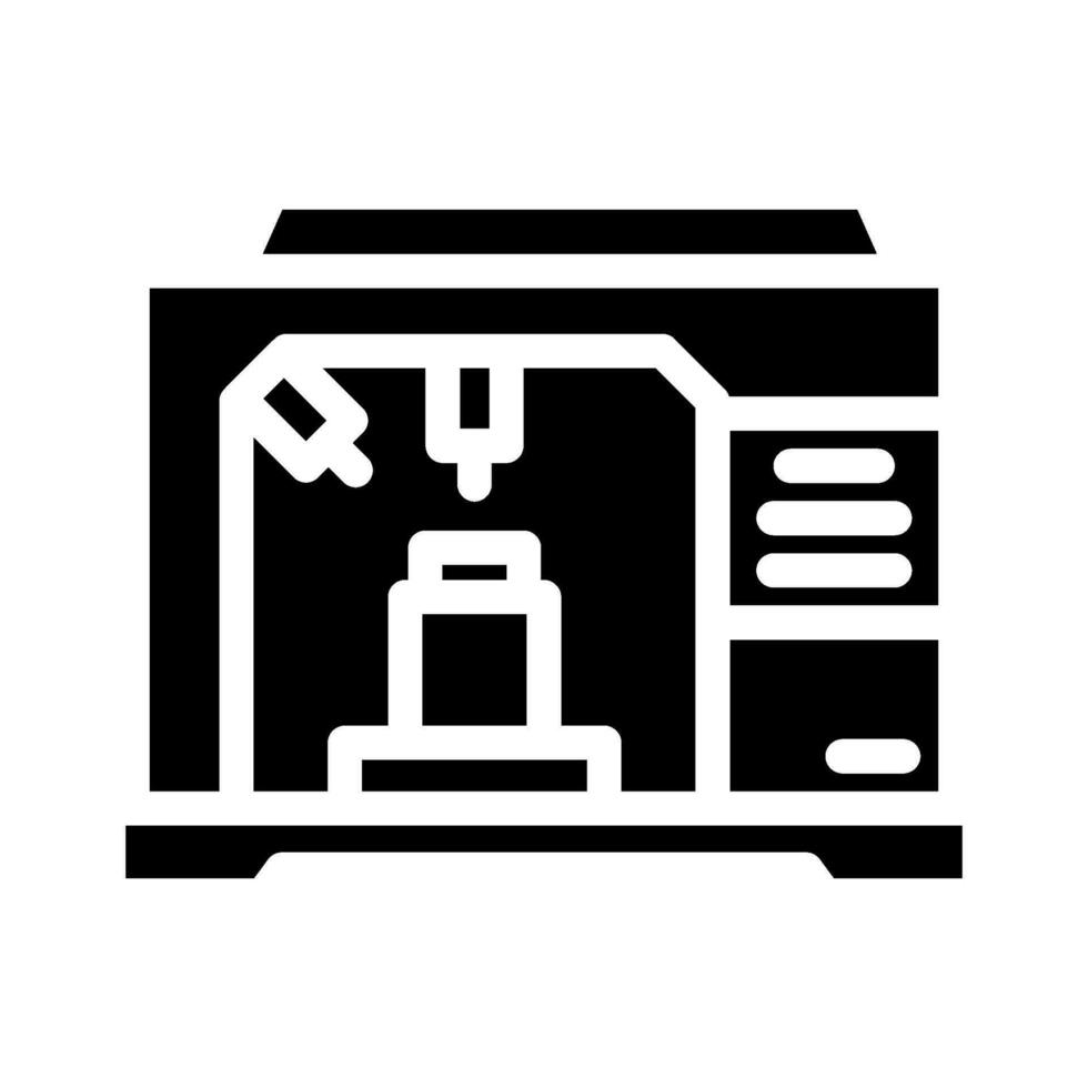 machining center manufacturing engineer glyph icon vector illustration